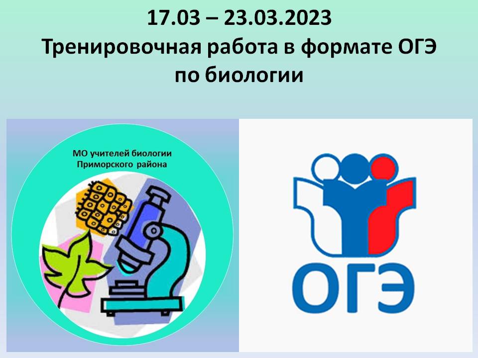 Тренировочная работа в формате ОГЭ по биологии.